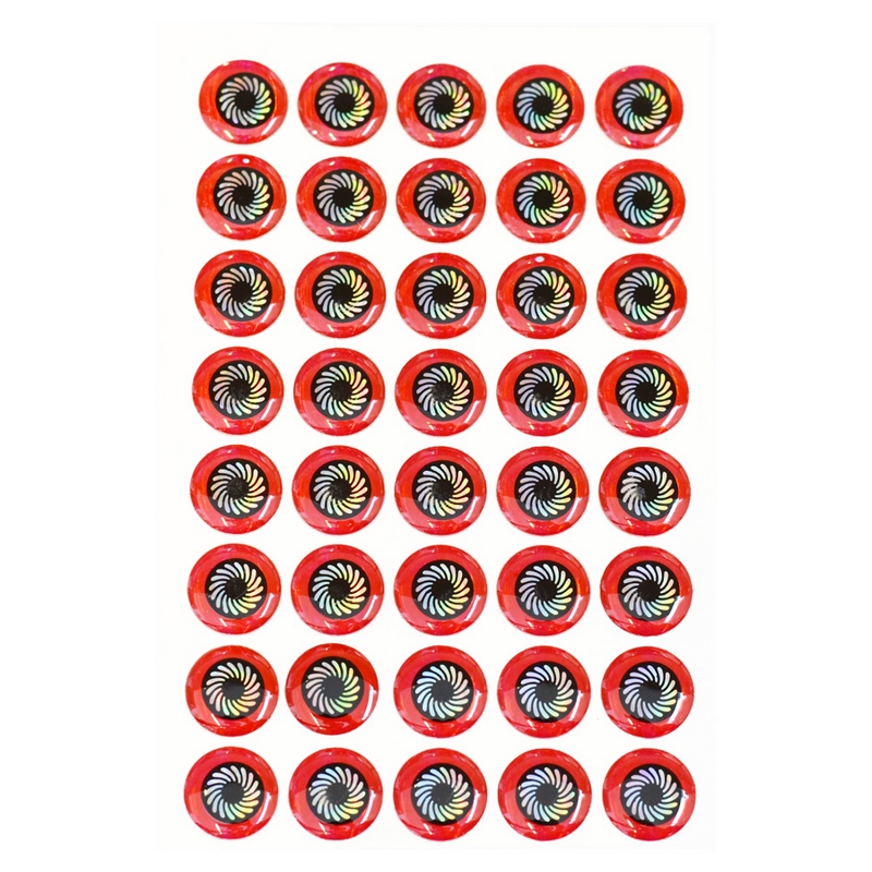 Eyelet Stickers Uno F-37, Φ12mm, Red-Black (63 pcs.)